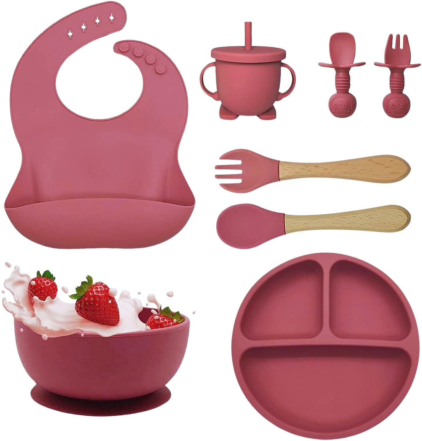 6Pcs Silicone Baby Feeding Set BPA Free (Multicolor)