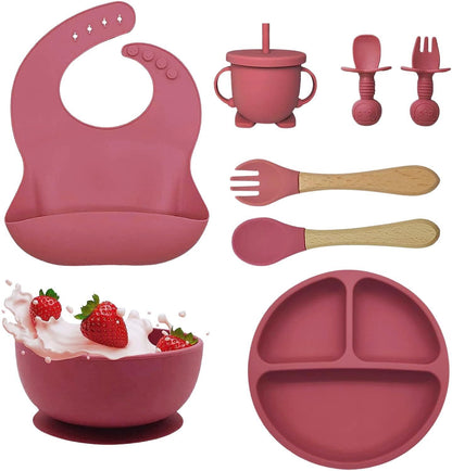 6Pcs Silicone Baby Feeding Set BPA Free (Multicolor)