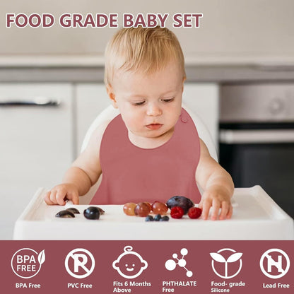 6Pcs Silicone Baby Feeding Set BPA Free (Multicolor)