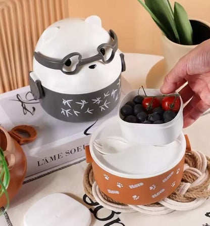 Cute Teddy Cartoon Tiffin Lunch Box